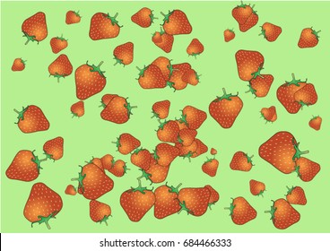 Strawberry on a green background
