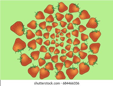 Strawberry on a green background