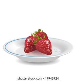 strawberry on saucer