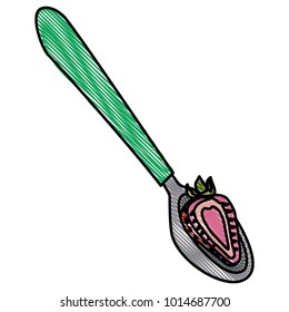 Strawberry on spoon