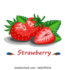 Strawberry on white