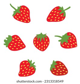 strawberry on white background.Eps 10 vector.