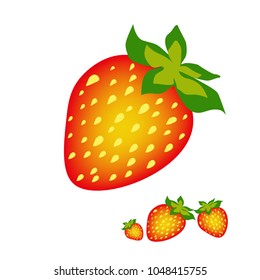 
Strawberry on a white background.