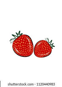 Strawberry on white background