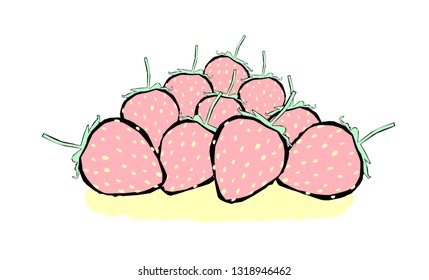 Strawberry on white background.