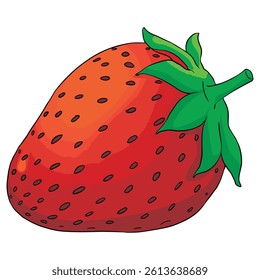 An strawberry on white background