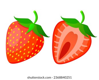 Strawberry on white background, fruit - Shutterstock ID 2368840251