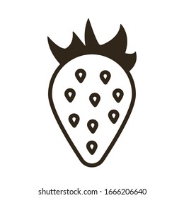 strawberry on white background, line style icon vector illustration design