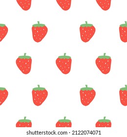 strawberry on white background textured seamless pattern for wrap gift box , Pattern for tablecloth, duvet cover, blanket, or other textile print.