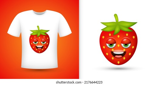Fresa con camisa blanca. Vector