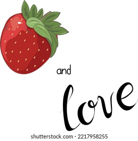 strawberry on a white with text