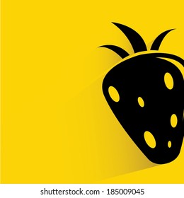 strawberry on yellow background
