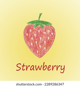 Strawberry on yellow background. vector illustration.