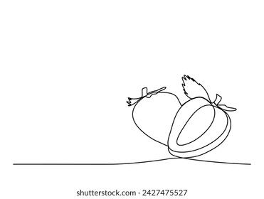 Strawberry one line drawing vector illustration.