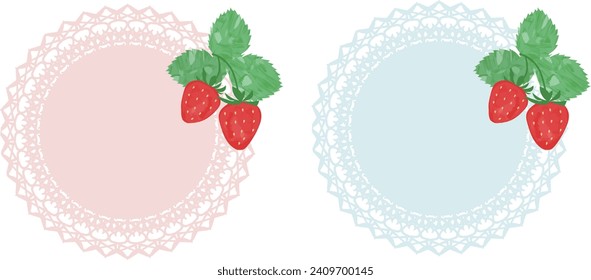 Strawberry one-point frame with lace pattern, base
