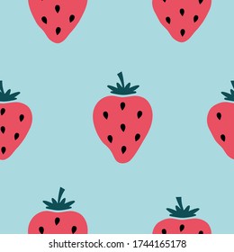 Strawberry ornament, summer pattern, fruit vector