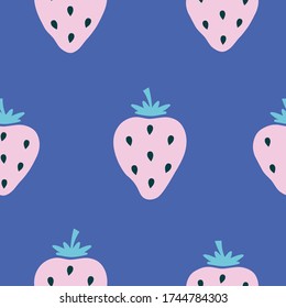 Strawberry ornament, summer pattern, fruit vector