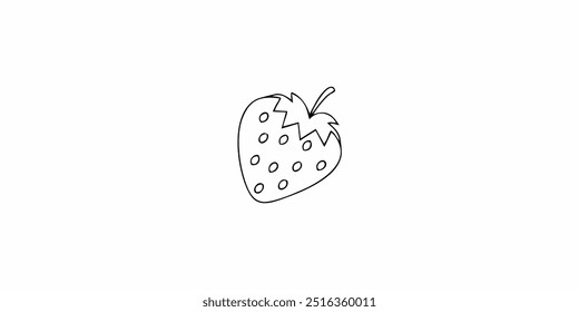 strawberry outline design for printable kids coloring book