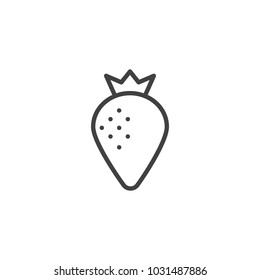 Strawberry outline icon. linear style sign for mobile concept and web design. Berry simple line vector icon. Symbol, logo illustration. Pixel perfect vector graphics