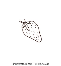 Strawberry Outline Illustration Vector Doodle Sketch Stock Vector ...