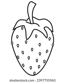 A strawberry in outline and vector format.