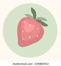 Strawberry pastel logo design vector illustration.