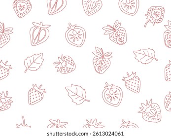 strawberry pattern background. Strawberry slice pattern background. Seamless pattern of red strawberry halves and slices background.