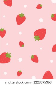Strawberry Pattern Background Summer Vibes Fresh