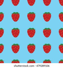 strawberry pattern blue background vector abstract art
