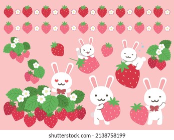 Strawberry Pattern Brush
Set of strawberry field and rabbit illustrations