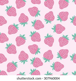 Strawberry pattern. Can be used for cards, invitations, fabrics, wallpapers, ornamental template for design and decoration.