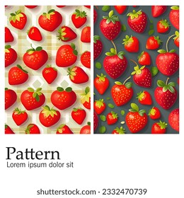 Strawberry Pattern Design Vector Background