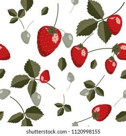 Strawberry pattern for fabric and wallpaper