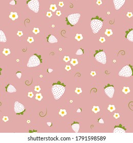 Erdbeermuster: ideal für Tapete, Hintergründe, Geschenk, Musterdesign, Verpackungsdesign.