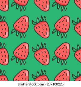 Strawberry pattern, hand drown berry, seamless background.