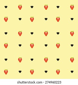 Strawberry pattern with hearts
