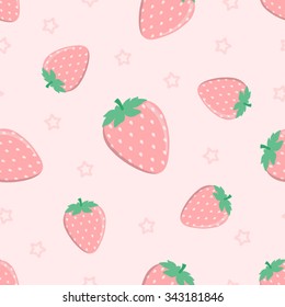 strawberry pattern on sweet pink background