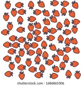 strawberry pattern on white background. Vector illustration