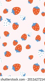 Patrones Naranja De Fresa, Ilustración Vector De Material.