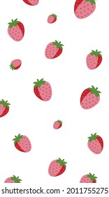 Strawberry Pattern, Pink and red seamless strawberry, Strawberry white Background, Strawberry Wallpaper Love Cards Vector Stock Vector Illustration.