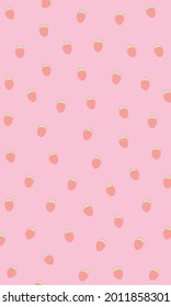 Strawberry Pattern, Pink seamless strawberry, Strawberry pink Background, Strawberry Wallpaper Love Cards Vector Stock Vector Illustration.