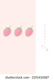 Strawberry Pattern, Pink seamless strawberry, Strawberry pink Background, Strawberry Wallpaper Love Cards Vector Stock Vector Illustration.