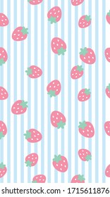 Patrones de fresa, fondo de fresa rosa Ilustración.