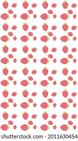 Strawberry Pattern, Pink seamless strawberry, Strawberry white Background, Strawberry Wallpaper Love Cards Vector Stock Vector Illustration.