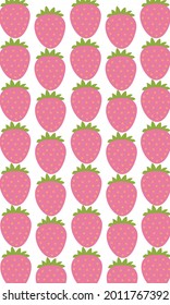 Strawberry Pattern, Pink seamless strawberry, Strawberry white Background, Strawberry Wallpaper Love Cards Vector Stock Vector Illustration.