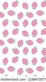 Patrones de fresa, fondo de fresa rosada.