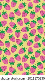 Patrones rosados de fresa, Ilustración vectorial de stock.