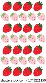 Strawberry Pattern, Red Pink seamless strawberry, Strawberry white Background, Strawberry Wallpaper Love Cards Vector Stock Vector Illustration.