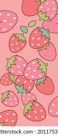 Strawberry Pattern, Red and pink seamless strawberry, Strawberry pink Background, Strawberry Wallpaper Love Cards Vector Stock Vector Illustration.