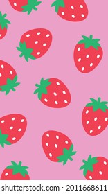 Patrones rojos de fresa, Ilustración vectorial de stock.